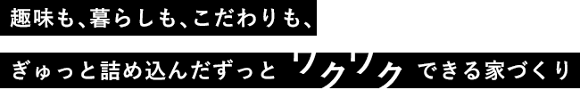 趣味も、暮らしも、こだわりも、ぎゅっと詰め込んだずっとワクワクできる家づくり